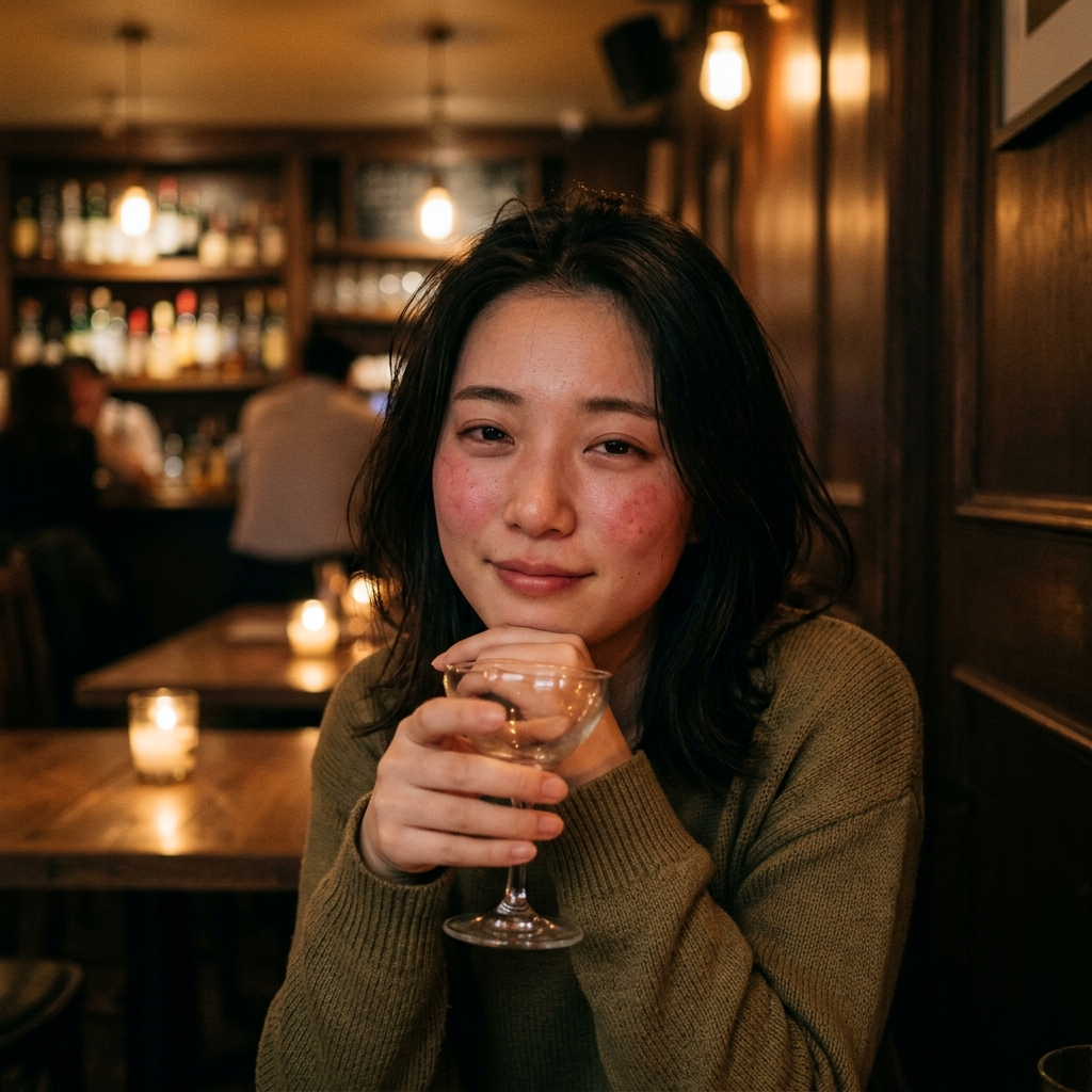 酔ってリラックスした表情